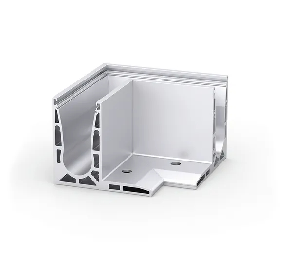 VetroMount® inside corner for floor profile F
